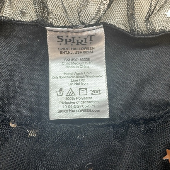 Spirit Child Halloween Costume Girl Glitter Witch Kids Event Size M 8-10 Black - Picture 3 of 13